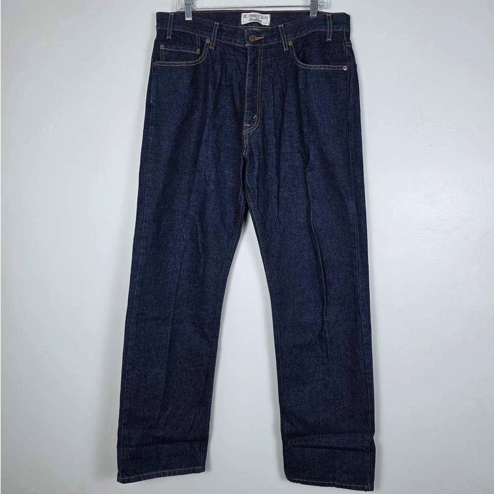 Vintage Levi Strauss Signature Regular Fit Dark Wash Denim Y2K Jeans Mens 38x32